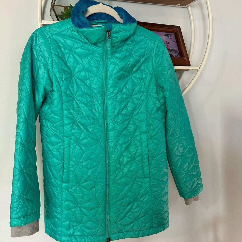 L.L. Bean Kids Youth Girls XL Extra Large Women’s Small Aqua Quilted Jacket